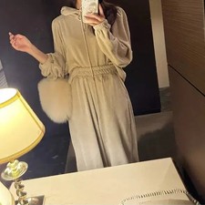 Only Today BCini Airport Velvet Set Beige Lounge Wear