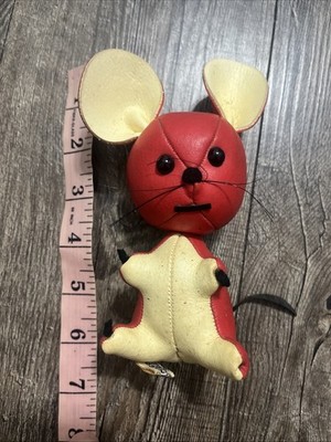 Vintage Dakin Dream Pets Mouse - Red Vinyl Plush - Vintage 1970's