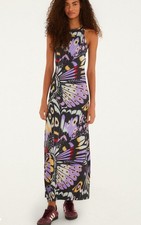 Farm Rio x Adidas Colorfly Lilac Butterfly Maxi Dress M Cutout Racerback*Z24