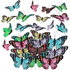 24 Pcs Monarch Butterfly Decorations 4 Size Artificial Fresh Colors