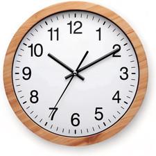 Silent Vintage Wooden Wall Clock - 30cm for Living Room, Bedroom, Kitchen