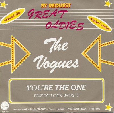 The Vogues - You're The One - Five O'Clock World (7inch, 45rpm) - Singles 60s...