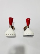 Coppia applique da parete metà secolo Diabolo ottone lampada lettura italiana regalo natale