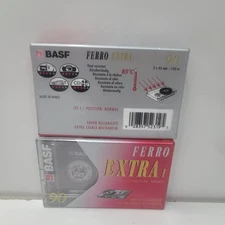 BASF Ferro Extra I 90 Minute Blank Cassette Tape 4 Pack New Sealed