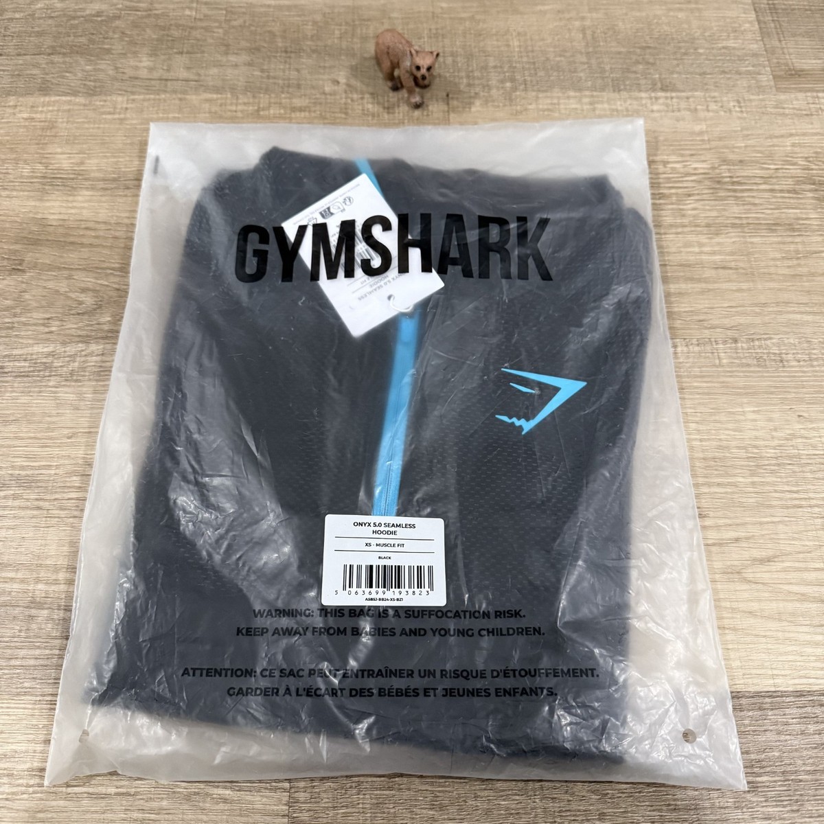 Gymshark Onyx 5.0 Seamless Hoodie Black Onyx Grey BLUE Size XS