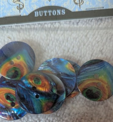 One ( 8 / pack) Sew-ology Tye-Dye Round 20mm Flat 2-hole Buttons Crafts