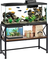 Aquarium Stand, 30 Gallon Fish Tank Stand with Storage, 2 Tier Metal Frame Ca...