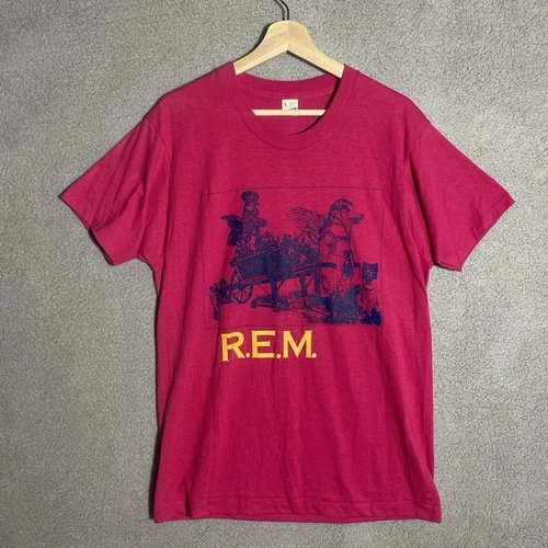 VINTAG REM Pageantry Tour Shirt Pink Large Concert RARE 1980s vintage concert t-shirt, vintage, size L, single stitch, B+ condition