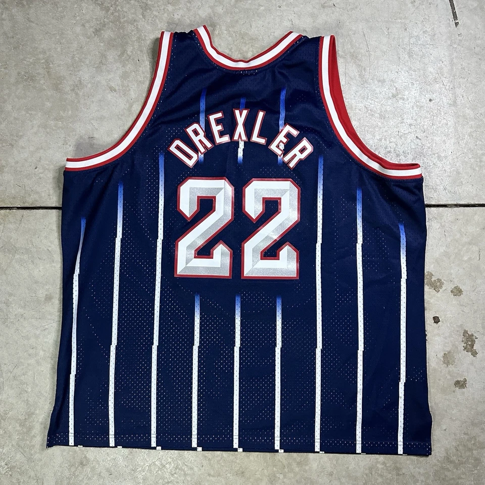 Camiseta deportiva Houston Rockets Clyde Drexler talla 4XL a rayas Foto 2 de 4