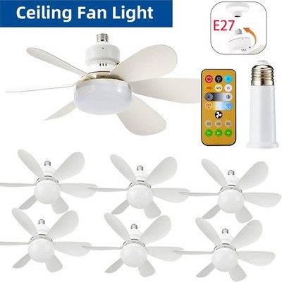 Socket Ceiling Fans with Lights and Remote- Socket Fan light with Dimmable Led