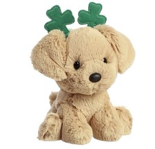 Aurora St. Patrick's Day Golden Lab Stuffed Dod Shamrock Silky Plush 6" Plus
