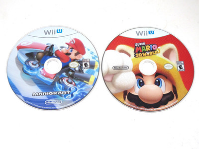Lot of 2 Wii U Discs (Parts/Repair/Not Working) Mario Kart 8 & Super Mario 3D