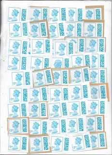 2962] 50 Unfranked GB barcoded £2 Definitive stamps on paper