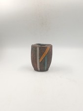 Vase Raku Émaillé Signé Céramique Poterie Vintage XXème Siècle Ikebana Wabi-sabi