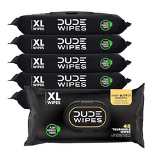 DUDE Wipes - Flushable Wipes - 6 Pack, 288 Count - Shea BUTTer Smooth - Extra-La