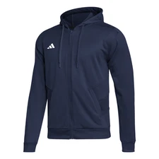 adidas Training Full Zip Hoodie Mens Blue Casual Athletic Outerwear HS8570-A