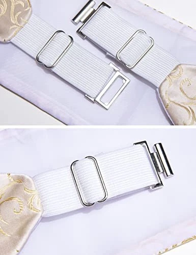 Conjunto de pajarita de seda cachemira formal preatada champán floral para hombre Foto 4 de 4