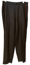 VNTAGE ANN TAYLOR BLACK SILK PANTS FLAT FRONT POCKETS LINED W 28": I 25" SIZE 6
