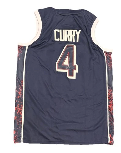 Stephen Curry Warriors NBA Basketball Custom Signed Autographed TEAM USA Jersey
