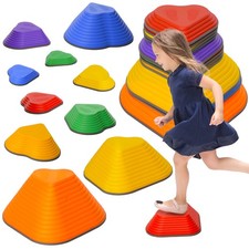 Image of AIYAPLAY 11-Piece Kids Stepping Stones, Non-Slip Stackable Balance Stones