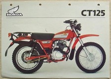 HONDA CT125 Motorcycle Sales Specification Leaflet March 1982