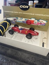 VINTAGE 1960s COX 1/24 FORMULA 1 FERRARI SLOT CAR WITH STORE DISPLAY CARD RARE