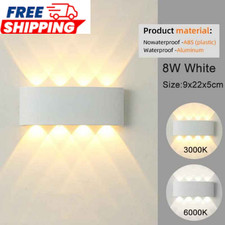 KICAAO LED Wall Sconce Up Down Light Indoor Outdoor Waterproof Black White