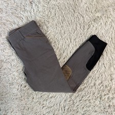 Child&rsquo;s Size 16R Grey Dover Knee Patch Horseback Riding Breeches