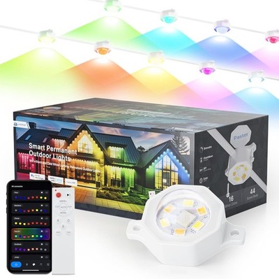 VOD VISUAL Outdoor Permanent Lights for House 100ft 80 LED - White *NEW in Box*