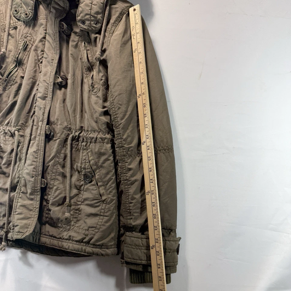 Chaqueta de Colección 2009 Y2K American Eagle Militar Parka Abrigo Piel Franela Forrada a Cuadros S Foto 4 de 4