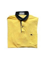 Vintage 80s Burberrys Vintage Yellow Polo Shirt XL Hype