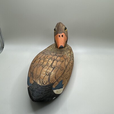 Vintage Wooden Duck Signed by CG 95 Paint Wood Decoy Duck 7 in