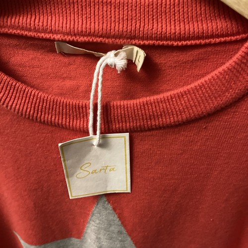 Sarta star jumper size Large 100% cotton red pink colour new BNWT - Picture 2 of 14