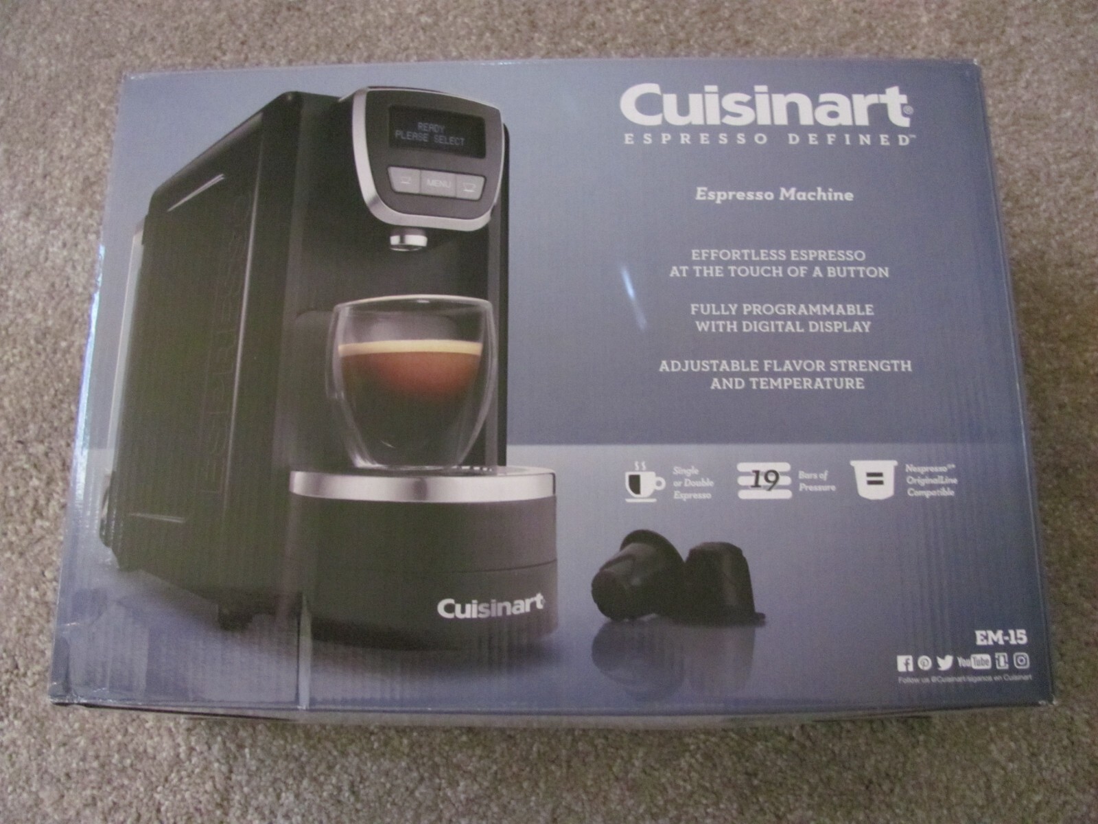 Cuisinart EM15 Espresso Defined Programmable Espresso Machine Black