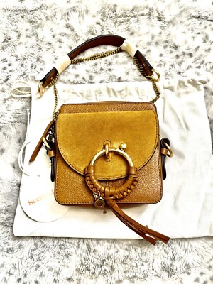 See by Chloé Joan Camera Leather Crossbody Bag in Caramello MSRP