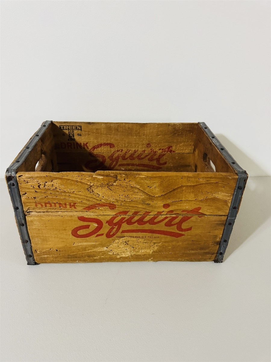 Antique Squirt Wood Bottle Crate Duryea PA Treen Box Co Soda Pop