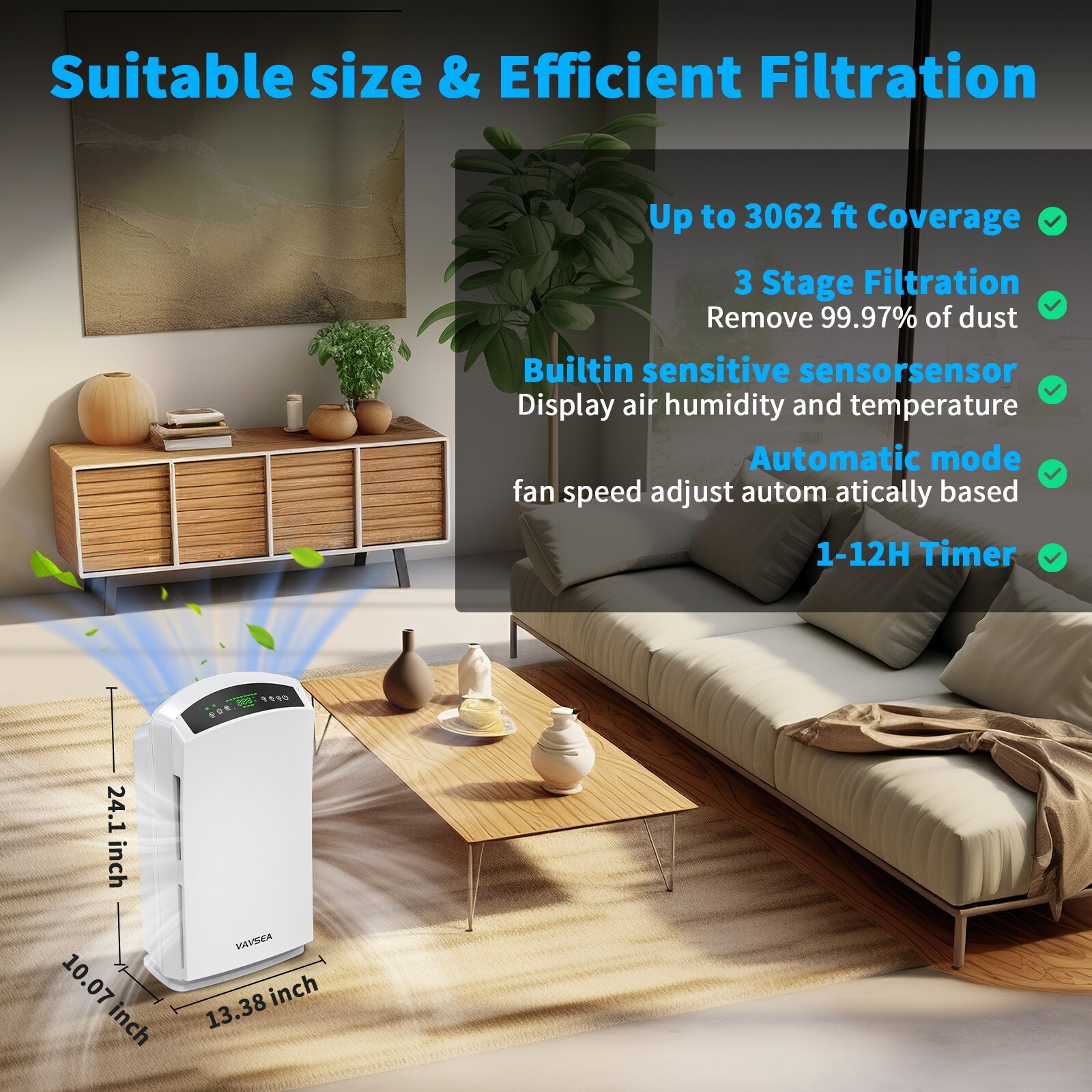 VAVSEA Air Purifier, HEPA Air Filter ̶4̶5̶9̶.9̶9̶ 𝟑𝟐𝟗.𝟗𝟗 White eBay
