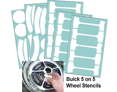 BUICK RALLY WHEEL PAINT Mask STENCIL Kit 5 on 5 Full Size Wheels - Image 1 of 3