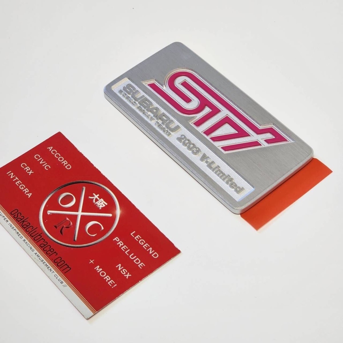 Genuine OEM 03 Subaru WRX STi V-Limited Rear Emblem Badge GDB 02