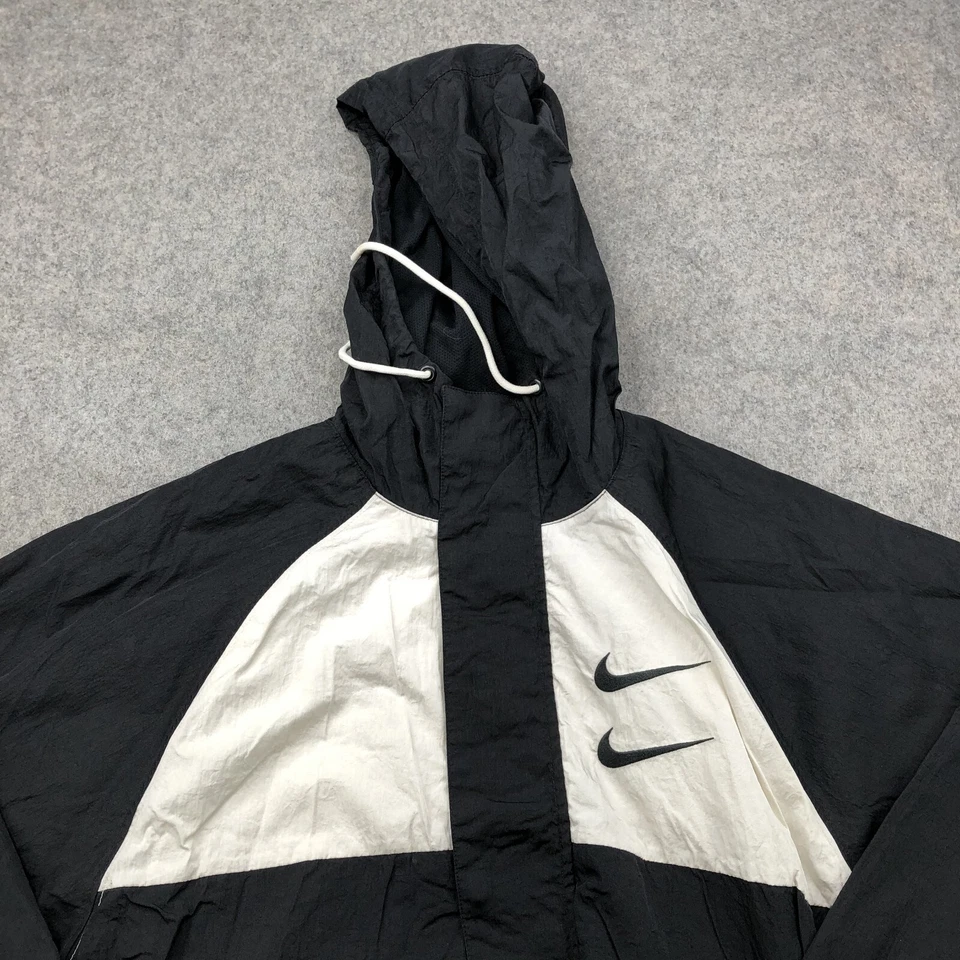 Chaqueta Nike Para Hombre Mediana Negra Blanca Cremallera Swoosh Diosa Internacional de la Victoria Foto 2 de 4