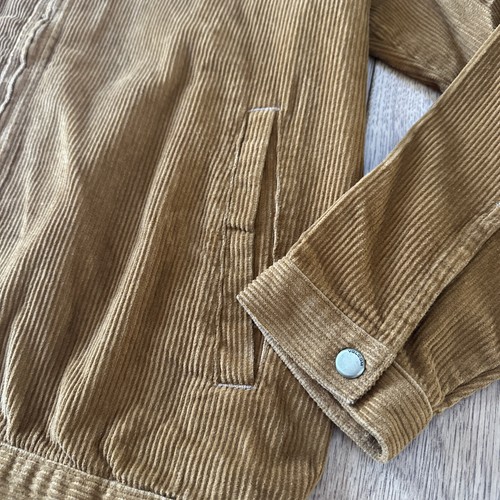 Volcom Halecrest Corduroy Trucker Jacket Faux Collar Size Medium Rust Bomber New - Picture 5 of 10