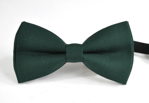 Dark Emerald Green Hunter Green Cotton Bow Tie + Suspenders Braces for All Ages - Picture 3 of 10