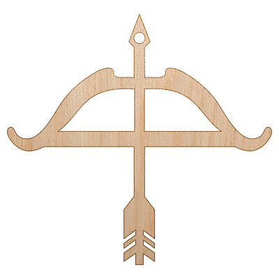 Archery Bow and Arrow Unfinished Craft Wood Holiday Christmas Tree DIY Ornament