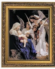 Song of the Angels by W. Bouguereau 8" x 10" Print 11" x 14" Frame Under Glass