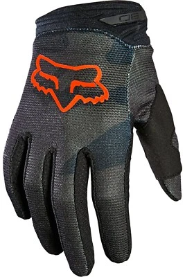 FOX RACING Fox 180 Trev Kinder MX Handschuhe Größe YL schwarz grau