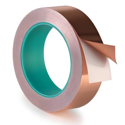 1''x50Ft Double Conductive Metal Foil Copper Adhesive Tape for EMI RFI Shielding