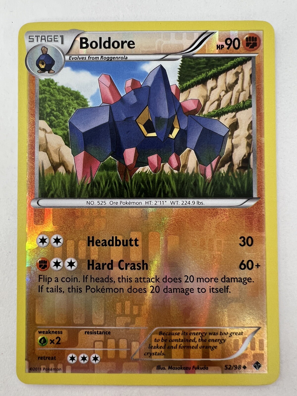 Pokemon TCG Emerging Powers Boldore Reverse Holo Uncommon 52/98