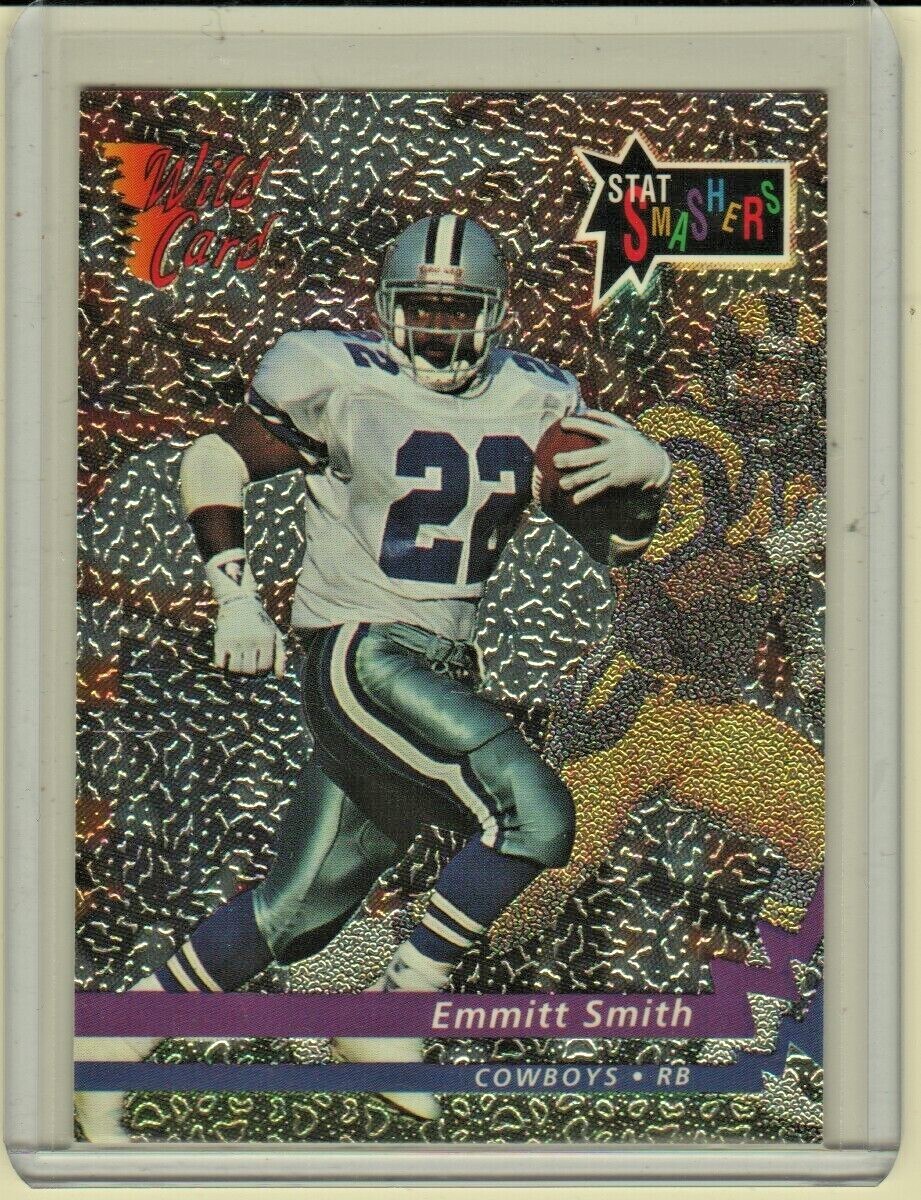 1992 Wild Card - Emmitt Smith Stat Smashers Silver #P-2 1992 Wild Card - Emmitt Smith Stat Smashers Silver #P-2