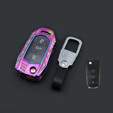 Metal Alloy Remote Key Case Fob Shell Cover For Vw Jetta Golf Cc Tiguan Passat