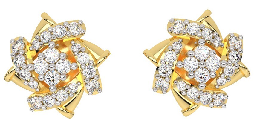 0.80ct Natural Round Diamond 14k Solid Yellow Gold Wedding Stud Earrings